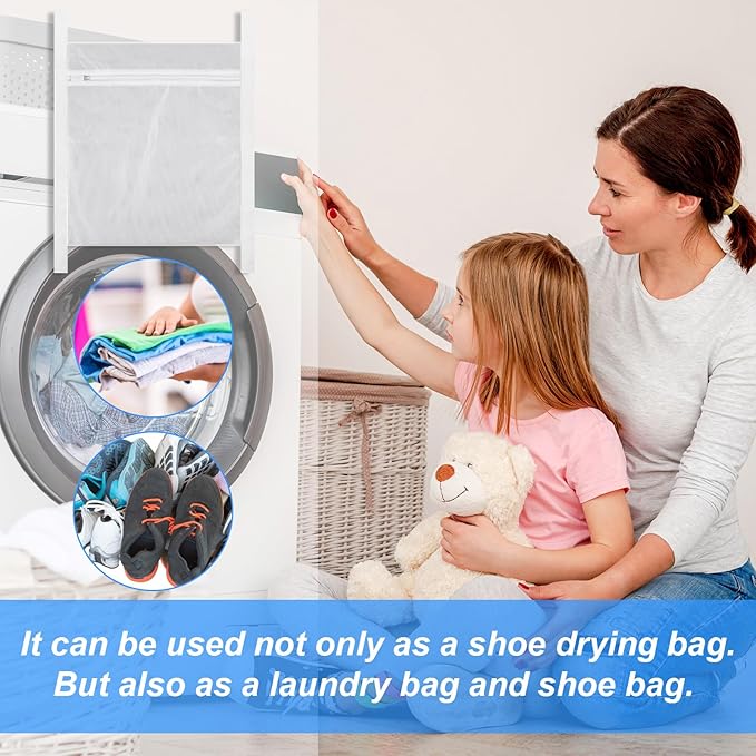 2Pcs Laundry Bags, Mesh Wash Bags, Protect Clothes in Washing Machine, Large Honey Comber Mesh Bag with Zipper and Strap for College,Dorm,Storage (15.7" Large)