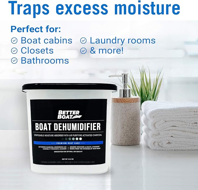 Charcoal Moisture Absorber & Odor Remover - Boat Dehumidifier 1 Pack