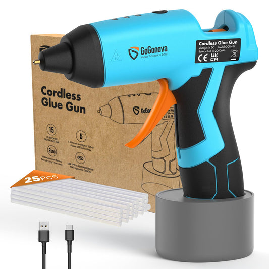 GoGonova Cordless Hot Glue Gun Kit, 2Ah Battery - Image 1