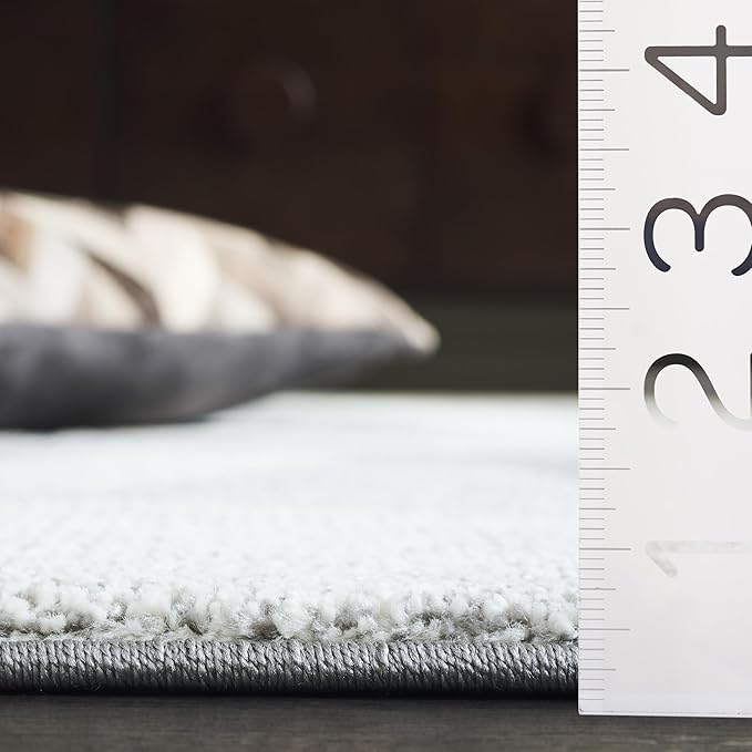 SAFAVIEH Porcello Collection Area Rug - 4' x 6', Ivory & Grey, Modern Abstract Pattern, Non-Shedding & Easy Care, Ideal for Living Room, Foyer, Bedroom (PRL6937F-4)