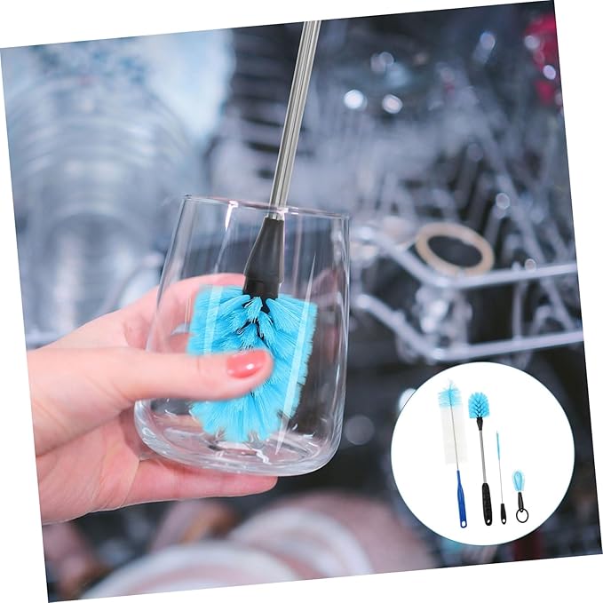 1set Bottle Brush and Cup Brush Set Cleaning Tools for Tea Bottles Milk Cleaner Kit Reusable Compact