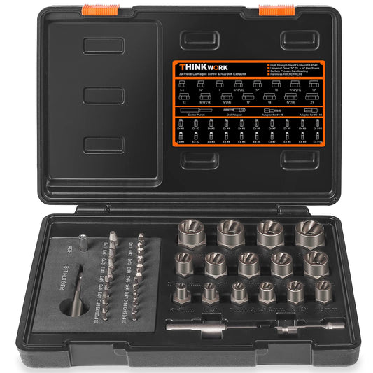 39-Piece Damaged Screw Extractor Set with 3/8" Drive Bolt - Image 1