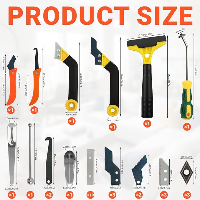 37 Pack Grout Removal Tool Kit – 3 Tile Grout Saws & 20 Blades for Cleaning & Repair | Perfect for Bathroom Showers & Floor Tile – Ideal DIY Tool for Homeowners’ Grout Maintenance