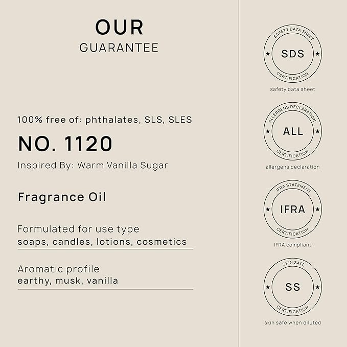VINEVIDA [128oz] Warm Vanilla Sugar Fragrance Oil for Candle Making and Soap Making - Premium Candle Scents for Soy Candles