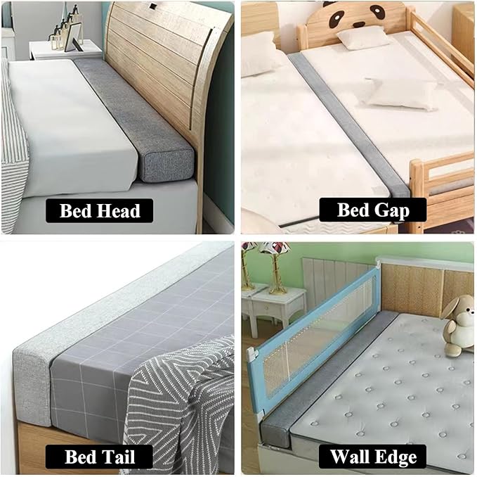 Bed Gap Filler for Headboard Space Filler Bed Crack Pillow Stopper Wall Side Mattress Extender Memory Foam Mattress Gap Filler Queen Size Bed 59x2x12 Inches