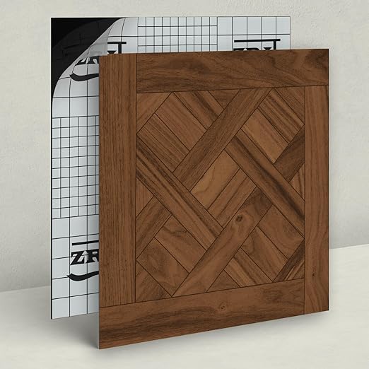 Peel and Stick Floor Tile 30-Pcs Cover 30 Sq.Ft, Vinyl Flooring Tiles 12” x 12” Matte Self Adhesive Flooring Stickers Waterproof Removable for Renter, Bathroom Living Room, Dark Brown