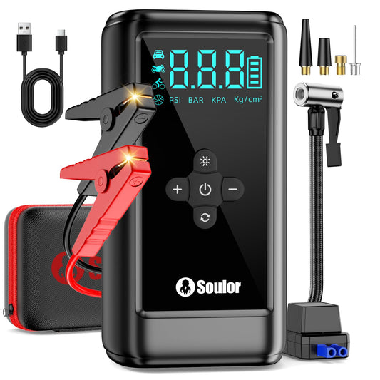 Jump Starter with Air Compressor 6000A Car Battery Jumper - Image 1