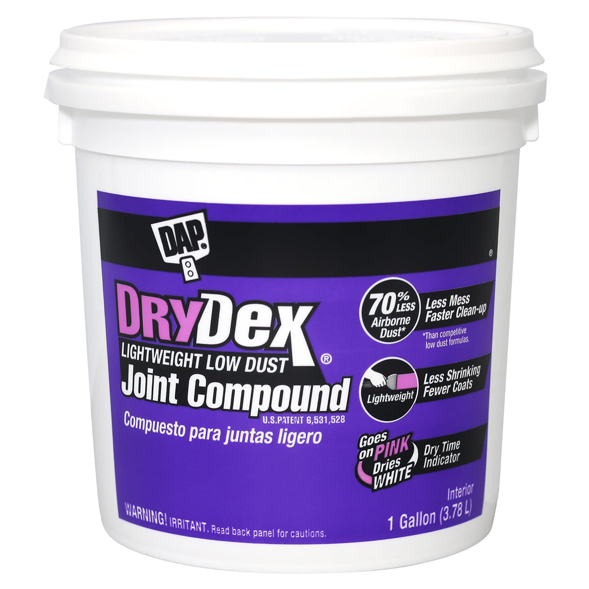 DAP DryDex Lightweight Low Dust Joint Compound, Pink/White - Image 1