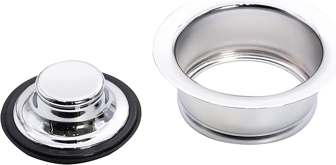 Westbrass D2155-26 Wing Nut Style Large Kitchen Basket Strainer with Waste Disposal Flange and Stopper, Polished Chrome