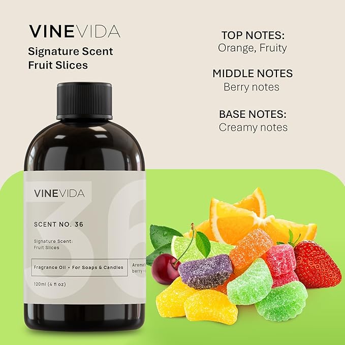 VINEVIDA [4oz] Fruit Slices Fragrance Oil for Candle Making and Soap Making - Premium Candle Scents for Soy Candles