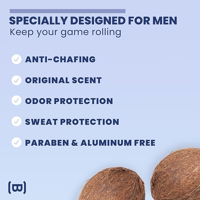BLUEBALLS - Ball Deodorant for Men - Lotion Anti Chafing for Men - Original Scent - Friction Defense - Sweat Odor & Irritation Care - Men's Grooming & Essentials - Hygiene Products (Pack of 2)