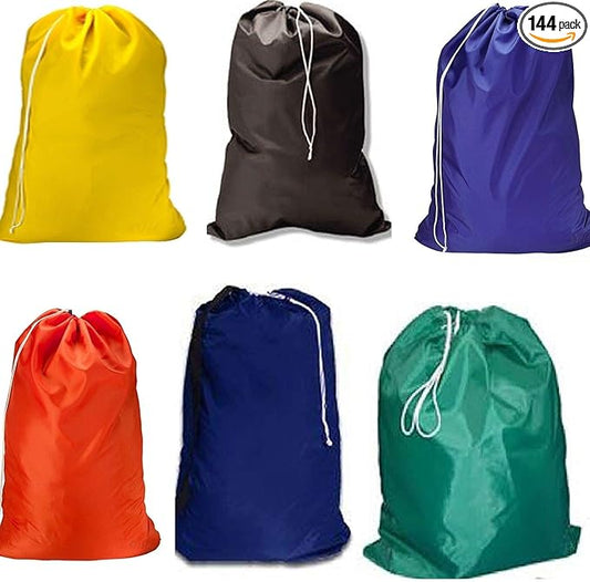Heavy Duty Large Laundry Bag, Sturdy Fabric May Vary with Drawstring Closure. Ideal Machine Washable Laundry Bags for College,Dorm and Apartment dwellers. (144 pack)