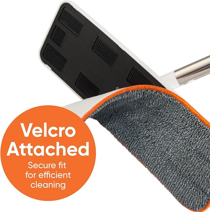 Superio Self-Wringing Microfiber Cleaning Mop with Hands-Free Wringing Blade and Reusable & Washable 8" x 4.5" Microfiber Mopping Pad for Home, Kitchen, Bathroom, Streak-Free Cleaning
