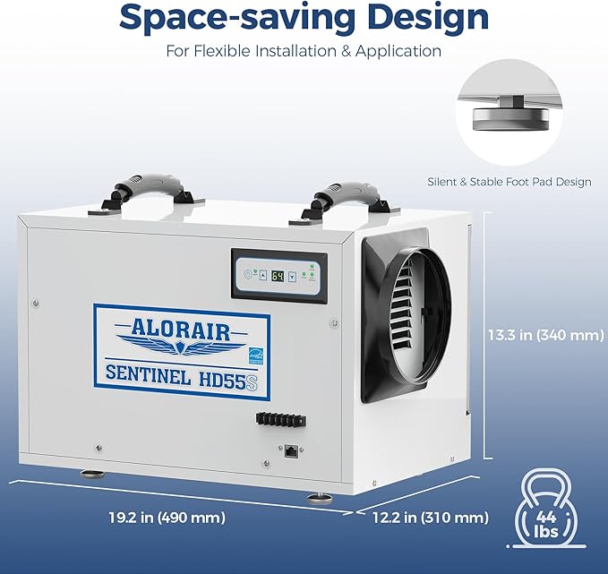 ALORAIR 120 PPD Wi-Fi Dehumidifier for Crawl Space, Basement, and Commercial Use, 2025 Energy Star APP Control, Auto-Defrost Crawlspace Dehumidifiers