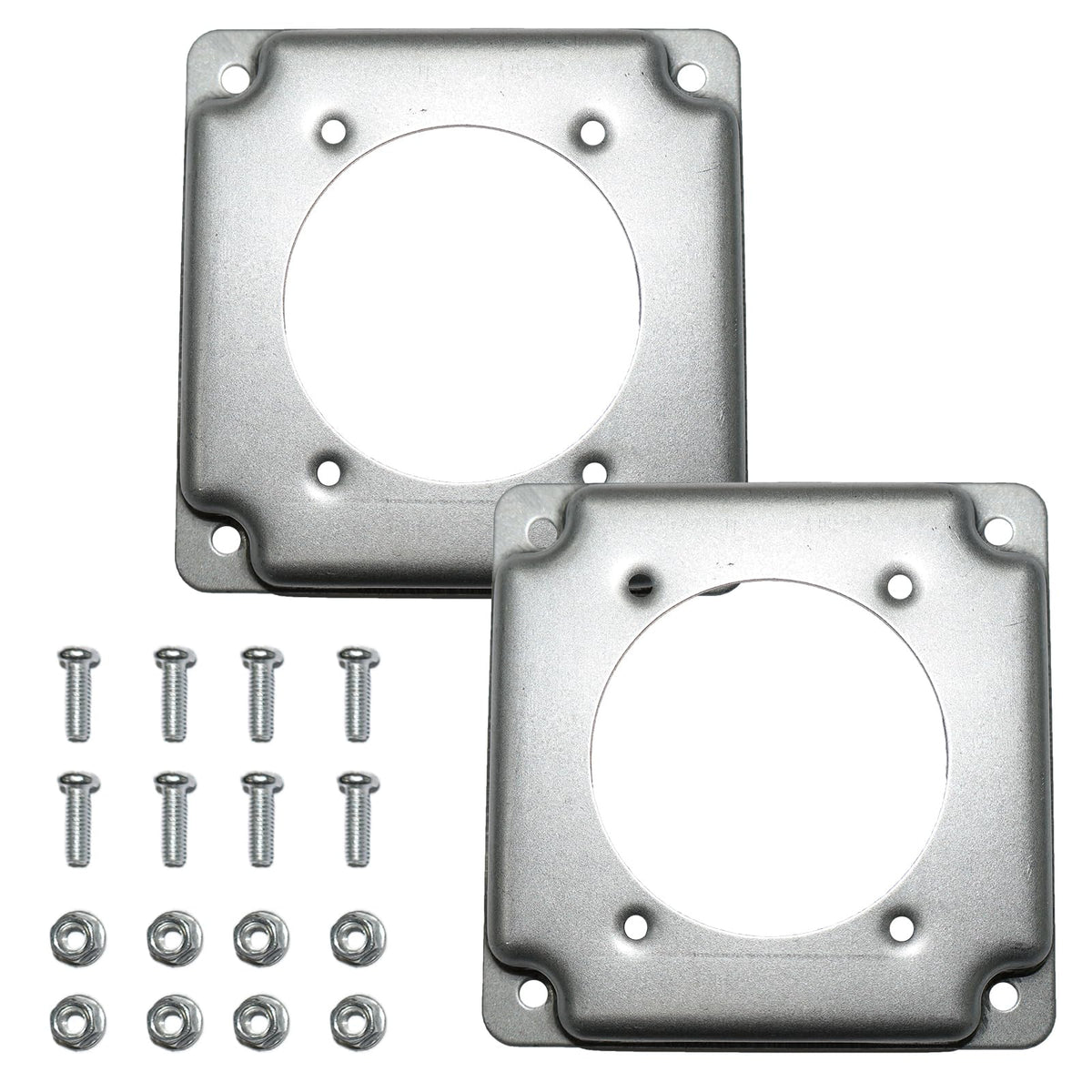 2 Pack 4" Square Outlet Cover, with 2.44" Large Diameter Hole - Image 1