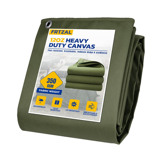 Heavy Duty Canvas Tarp 6x8ft12Oz 350GSM Water Resistant UV - Image 1