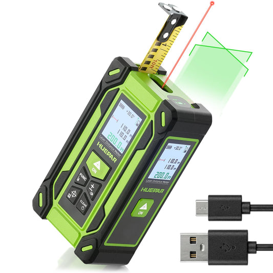 Digital Laser Tape Measure 4-in-1, HUEPAR ±1/16" Laser Measure - Image 1