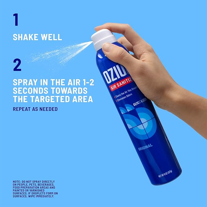 Ozium 8 Oz. Air Sanitizer & Odor Eliminator for Homes, Cars, Offices and More, Vanilla Scent, Pack of 1
