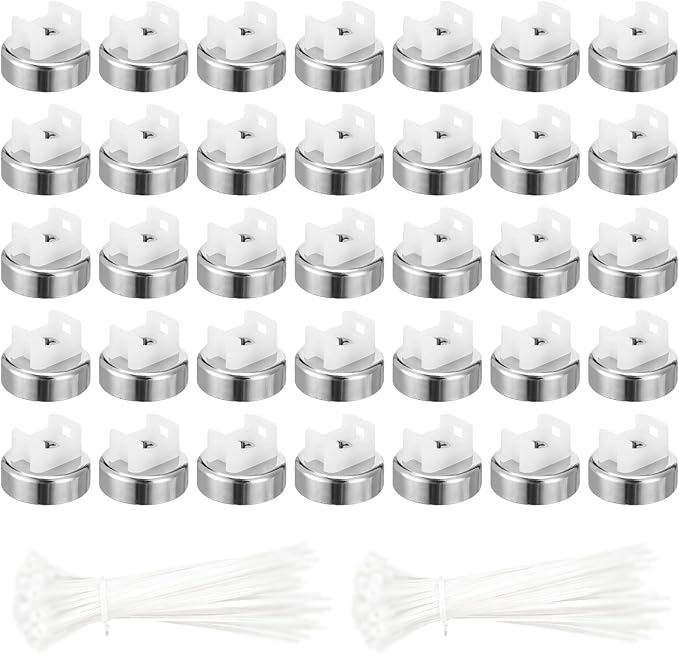 Magnetic Cable Zip Tie Mounts Kit, 50 Pcs Holders with 200 Pcs Cable Ties, Heavy-Duty Magnetic Wire Management for Desk, Office, Home, Automotive, Marine, Multipurpose Cable Clips Organizers, Silver