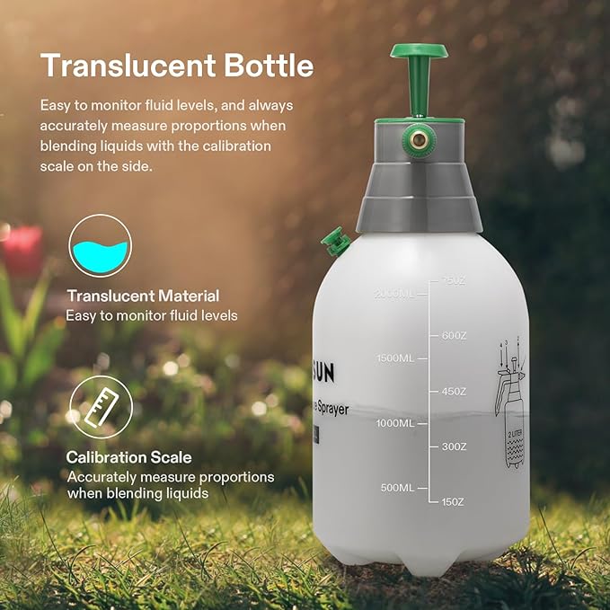 VIVOSUN 5 Tier Vertical Gardening Stackable Planter and 0.5Gal Handheld Garden Sprayer, 2L Pump Sprayer, 68 Oz Water Spray Bottle with Safety Valve, Adjustable Nozzle, Extended Spray