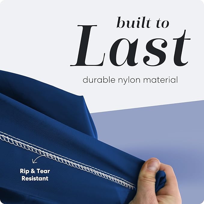 Nylon XL Laundry Bag - Locking Drawstring Closure, Machine Washable, These Large Bags Will Fit a Laundry Basket and Strong Enough to Carry up to Two Loads of Clothes (Navy Blue | 22" x 32")