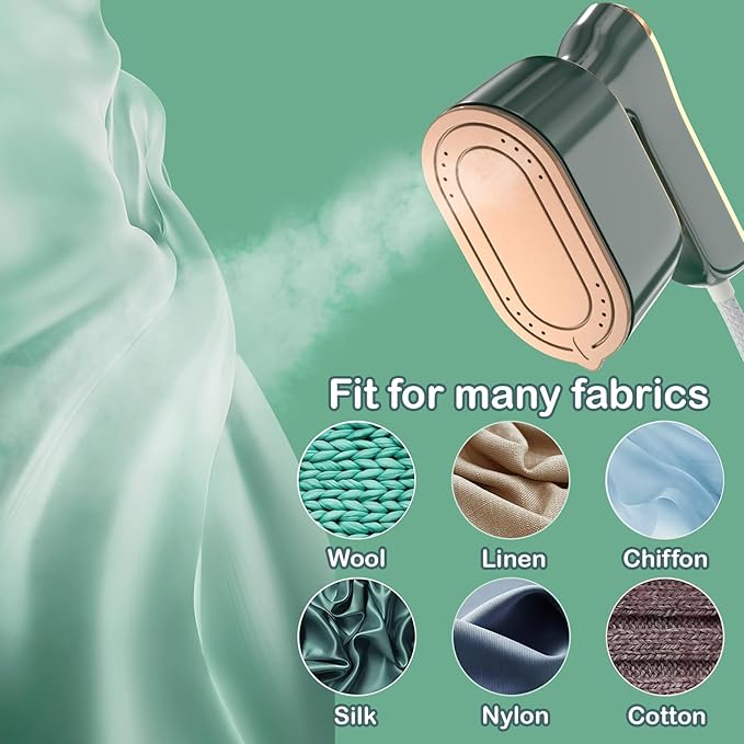 Travel Steamer Iron for Clothes - Portable Ironing Machine Small Size Portable Steamer Travel College Dorm Home Essentials (Green)