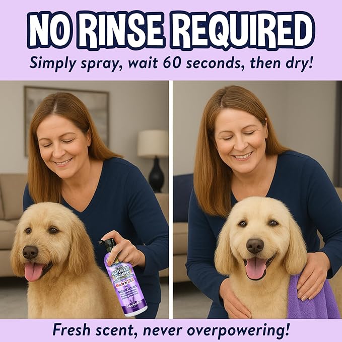 Bodhi Dog Waterless Shampoo - Natural Dry Shampoo for Dogs & Cats - Neutralizes Pet Odor - No Rinse Required - Made of Natural Extracts - Safe for Sensitive Skin - Made in USA - Lavender (1 Gallon)