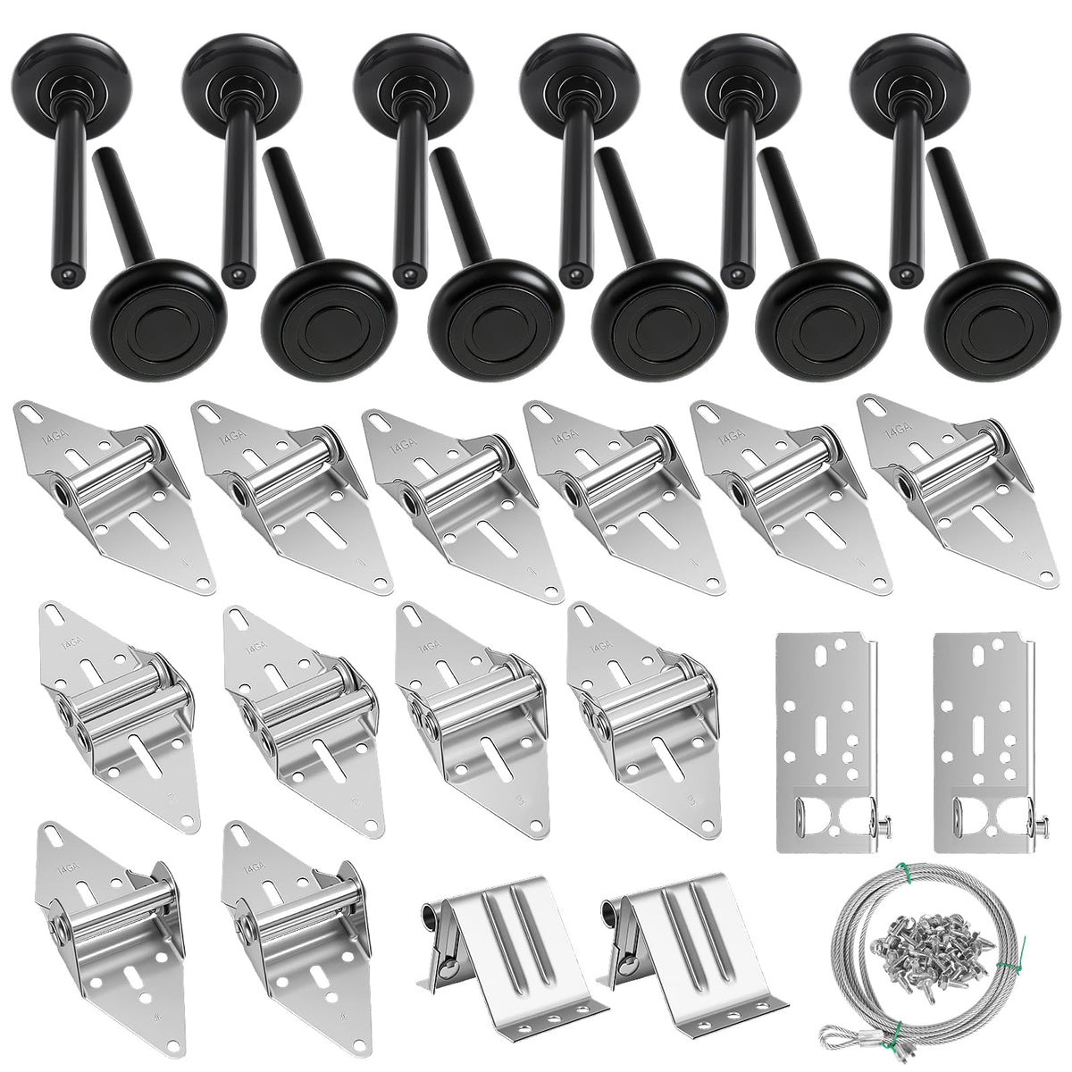 Garage Door Hinges and Rollers for 8 Ft High Doors Hardware Kit - Image 1