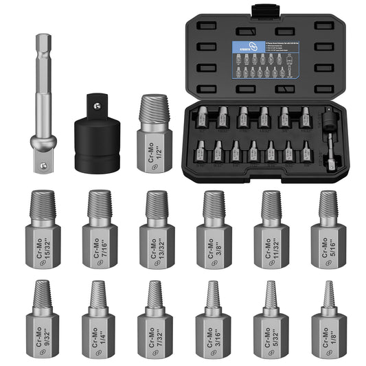 STREBITO Screw Extractor Set, 15PCS Cr-Mo Steel Easy Out - Image 1