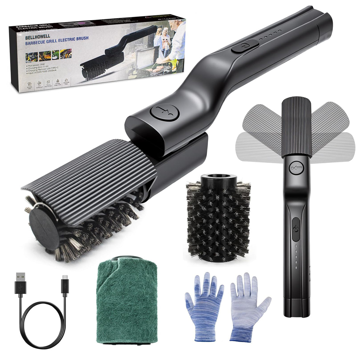 Electric Grill Brush, High Torque Rechargeable BBQ Grill Griddle - Image 1