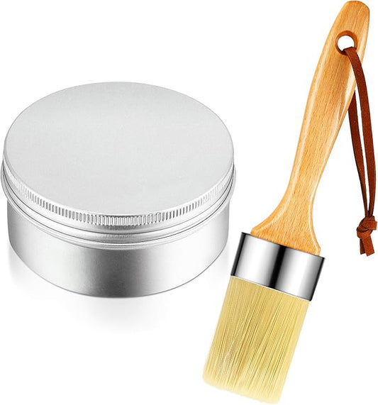 Finishing Wax Furniture Wood Finishing Clear Chalk Paint Waxes Sealing and Painted Brush for Painting Interior Furnitures(7 Ounces,Clear)