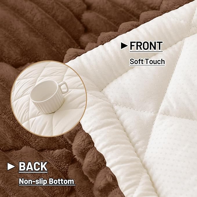 Smiry Pet Couch Cover for Dogs Washable, Non-Slip Fuzzy Couch Covers for 3 Cushion Sofa Pet Friendly, Soft Thick Furniture Protector Sofa Slipcover Mat for Dogs (Chocolate, 27.6" x 70.9")