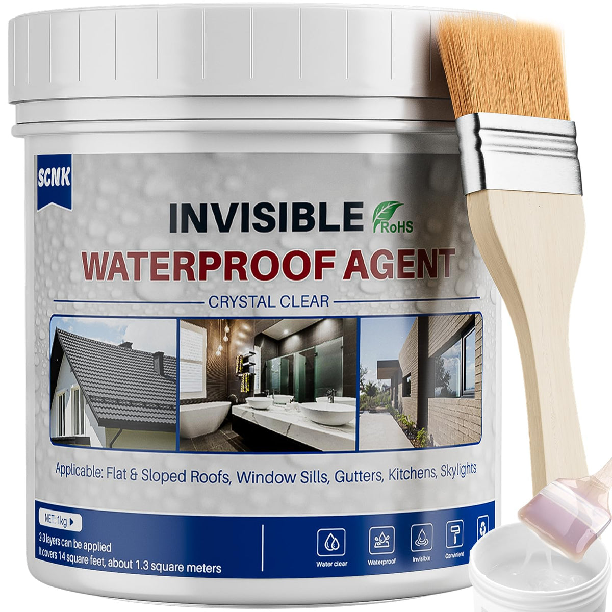 Waterproof Sealant Clear 35oz, Indoor and Outdoor Stop Leaks - Image 1