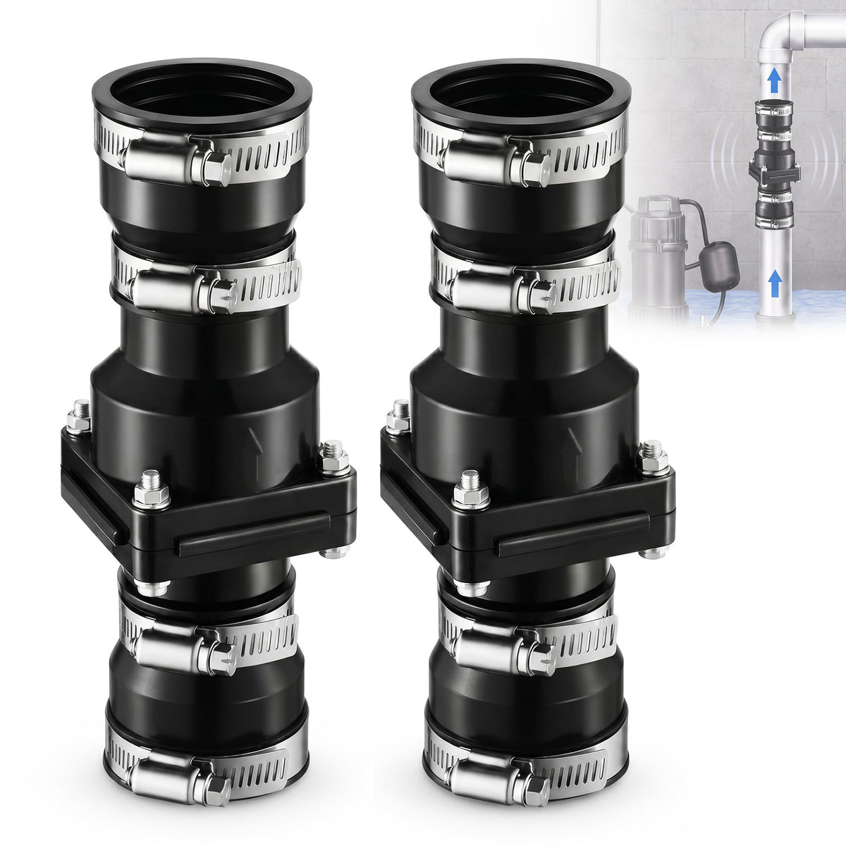 Tellingyou 2 Pack Sump Pump Check Valve Fits 1-1/2 Inch or 1-1/4 - Image 1