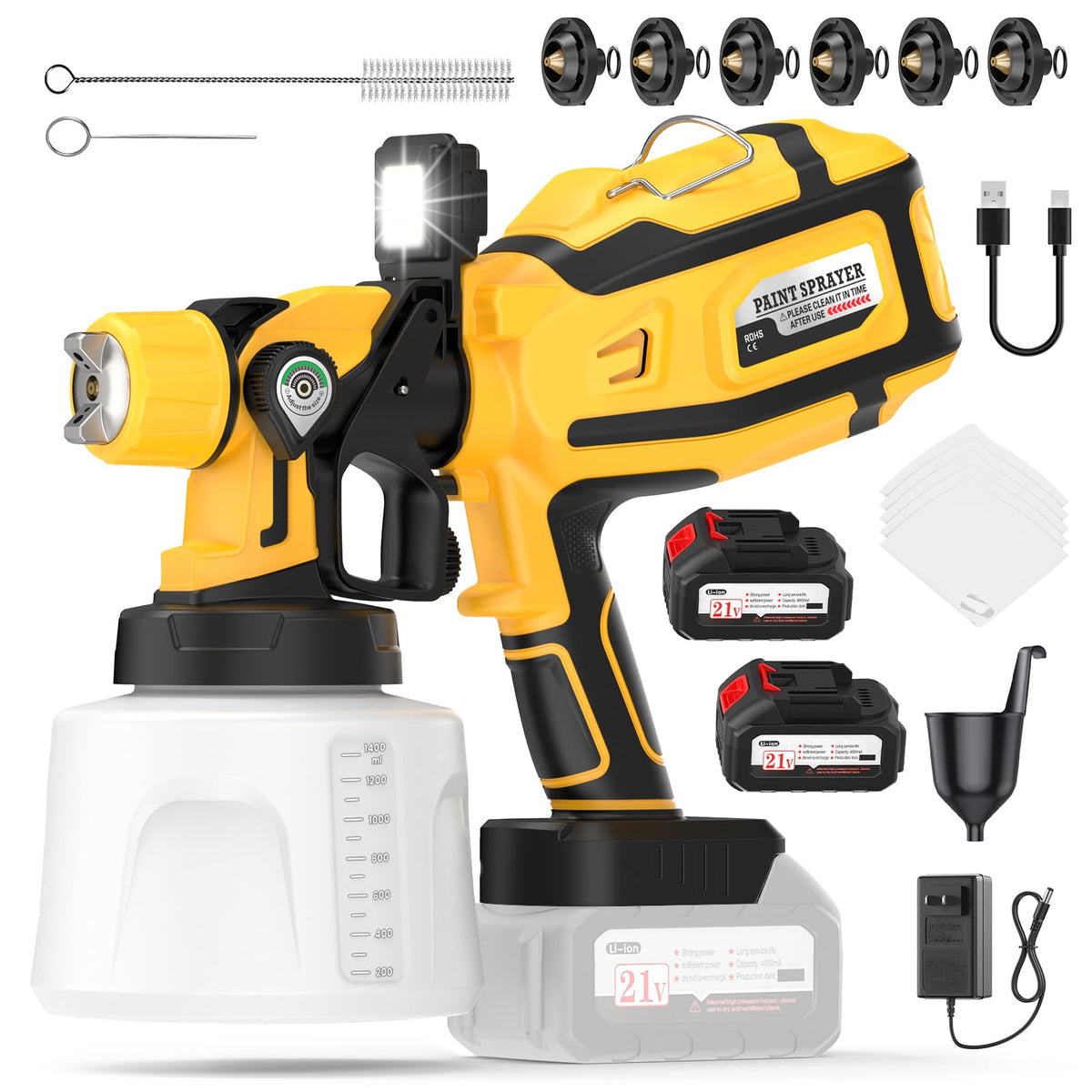Cordless Paint Sprayer, 700W Spray Paint Gun | Home Repair - Image 1