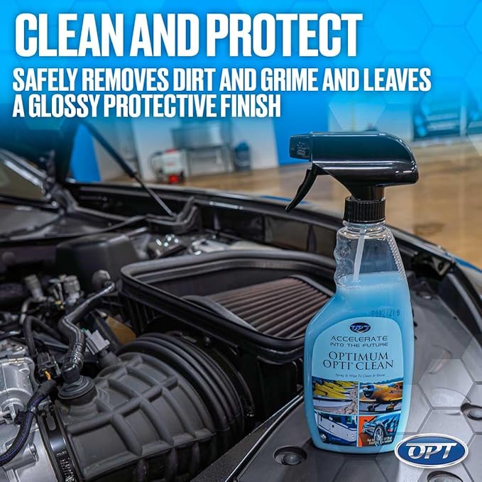 Optimum Opti-Clean Waterless Wash and Protect - Concentrated Waterless Car Cleaning Spray and Polymer Protection (32 oz)
