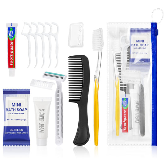 Personal Hygiene Kit Bulk,10 Sets Yellow Travel Size - Image 1
