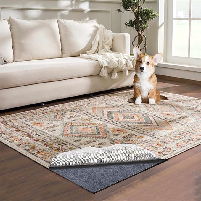 Waterproof Rug Pad, 2x20 ft Area Rug Non-Slip Carpet Pad, 1/4" Thick Non-Slip Rug Pads for All Floors and Finishes, Felt Pad for Hardwood Floors, Keeps Carpets in Place Soft and Safe