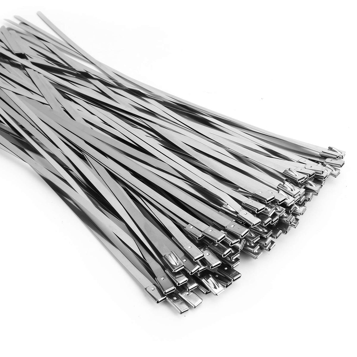 Metal Zip Ties, 100PCS, 11.8 Inch, 304 Stainless Steel - Image 1