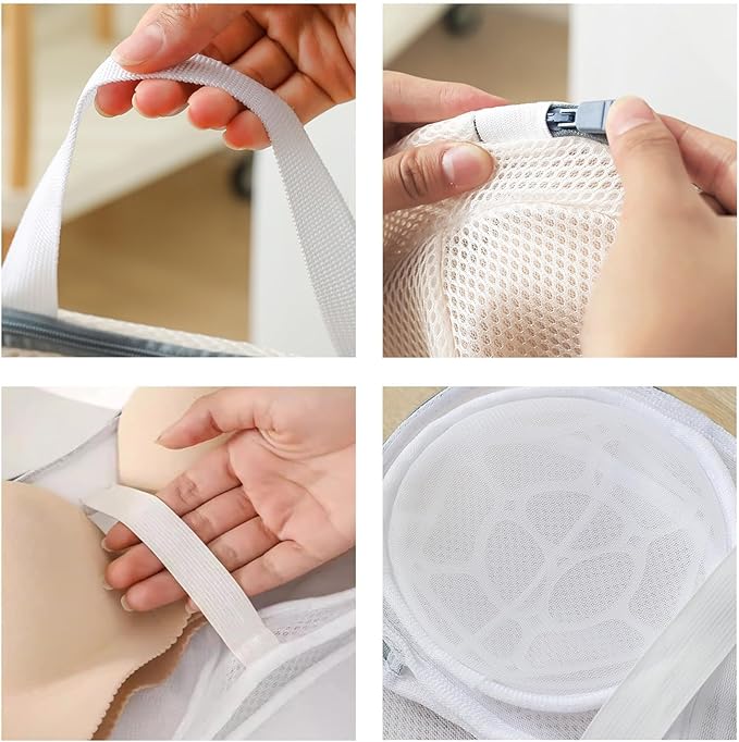 Bra laundry bags,Bra Washing Bag for Laundry Lingerie Underwear Brassiere Bag,Lingerie Bags with 3D Skeleton for Washing Machine,(Grey)