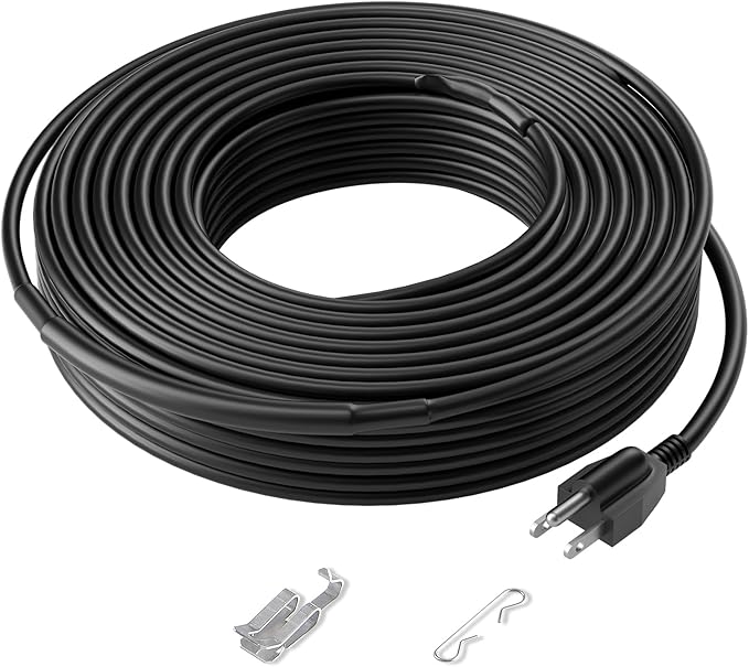 VEVOR Self-Regulating Pipe Heating Cable, 140FT 5W/FT Heat Tape for Pipes, Roof Snow Melting De-icing, Gutter and Pipe Freeze Protection