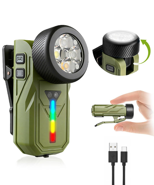 Mini EDC Flashlight Rechargeable, 90° Tilting Head - Image 1