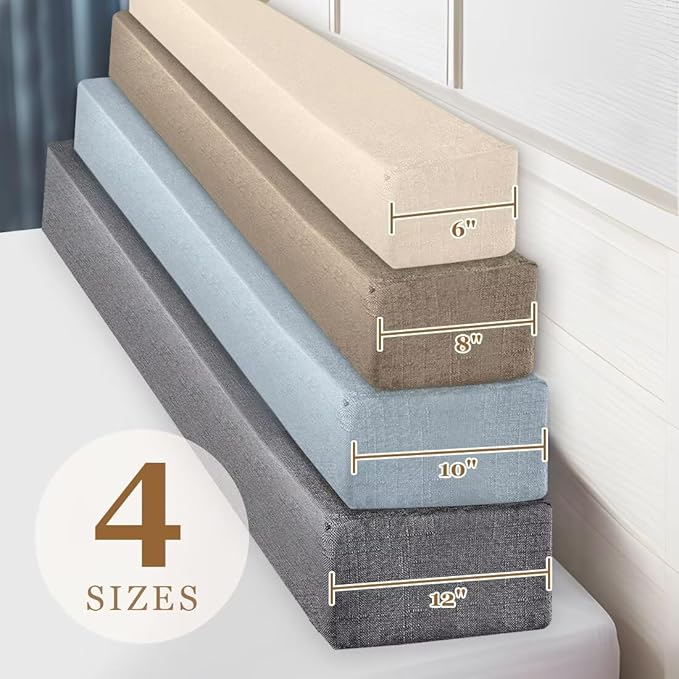Bed Gap Filler,High-Density Bed Crack Filler with Removable Cover,Mattress Extender for Headboard Gap,Spacer Filler Between Mattress and Wall,Bed Wedge Gap Filler,Dark Gray,Full,54"x2"x6"