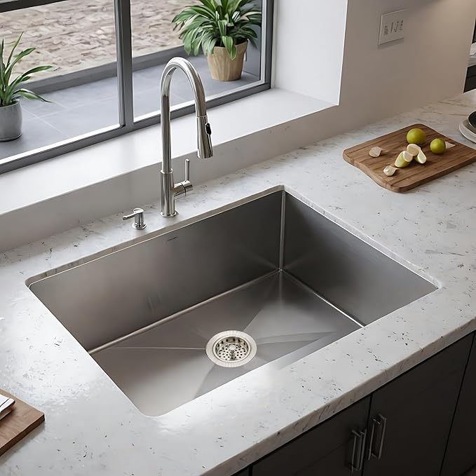 Westbrass A214-20 3-1/2" Post Style Large Kitchen Sink Basket Strainer, Stainless Steel