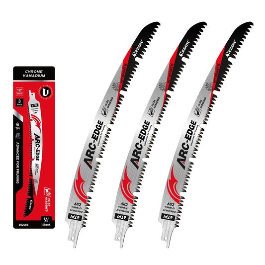 EZARC Arc Edge Reciprocating Saw Blades, 12-Inch 6TPI for Pruning - Image 1