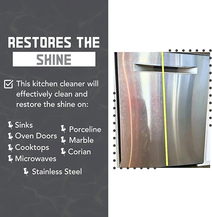 Diamond Shine Professional Combo Pack Bathroom & Kitchen Cleaners Hard Water Remover Shower Doors Cooktops Stainless Steel Faucets