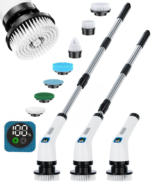 Electric Spin Scrubber with Long Handle | Shower Cleaner - Image 1