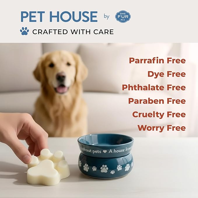 One Fur All Pet House Scented Wax Melts, Natural, Plant Based Soy Wax Melt for Pet Odor, Long Lasting Fragrance for Fresh Smelling Homes, Evergreen Forest, Pack of 2