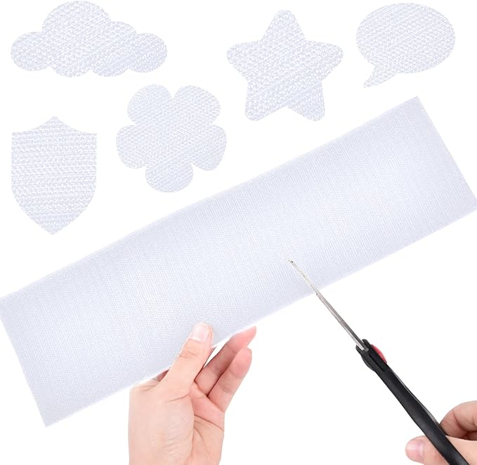 4 Inch x 18 Feet White Adhesive Hook Loop Tape Heavy Duty, Multi-Purpose Carpet Anti Slip Rug Gripper, Double Sided Hook Loop Rolls, Couch Cushion Grip, Bulk Sticky Straps Wall Hanging Strips