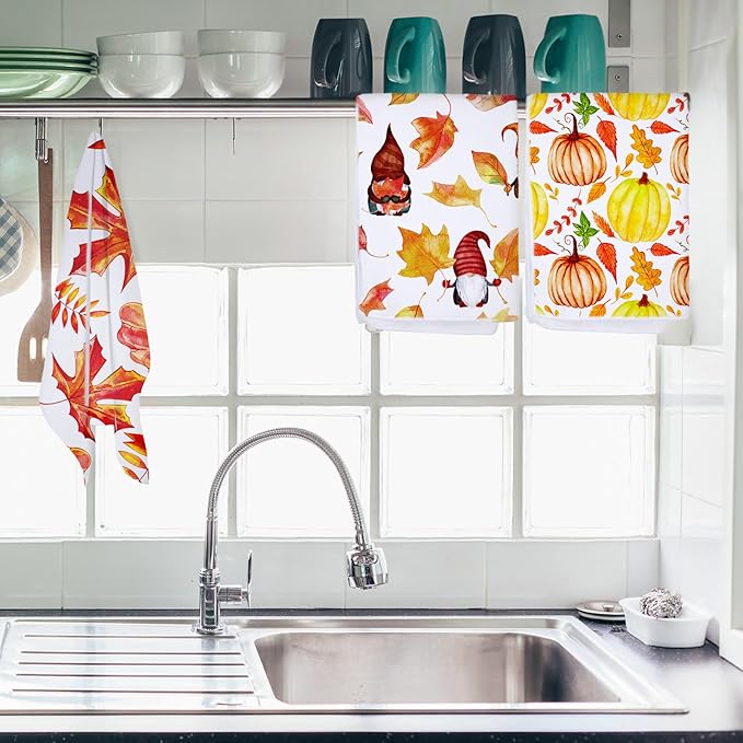 Patelai Sublimation Dishtowel Absorbent Multi Purpose Kitchen Dish Towels Blank DIY Dishcloth Bathroom Towel for Fall Christmas Kitchen Home Decor,16 x 24 Inch(16 Pieces)